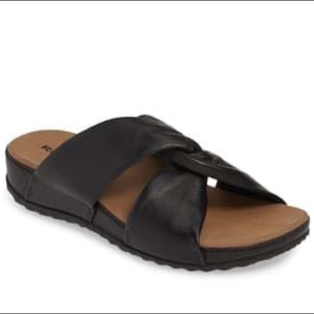 NWOB Romika Black Slide Sandals Women’s 41/9.5-10
